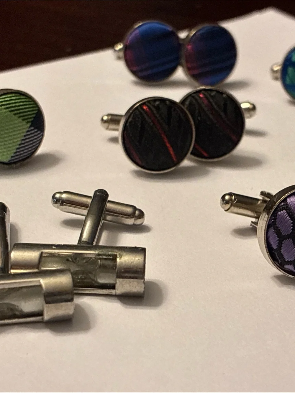 6 Round Cufflinks, hour glass cufflinks - Men's Accessories